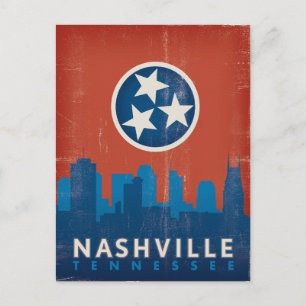 Postal De Anuncios Reserva la fecha Nashville, TN - Bandera del Est