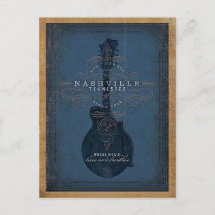 Postal De Anuncios Reserva la fecha Nashville, TN - Blue Mandolin