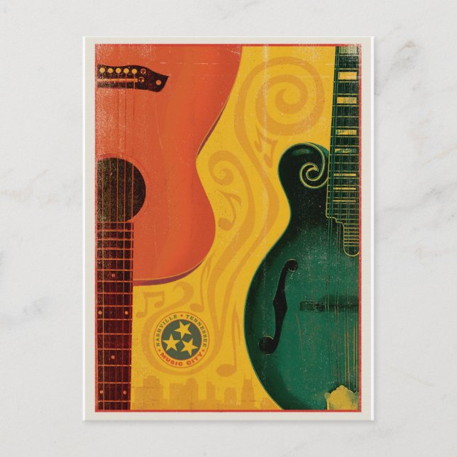 Postal De Anuncios Reserva la fecha | Nashville, TN - Mandolin Guitar (Anverso)