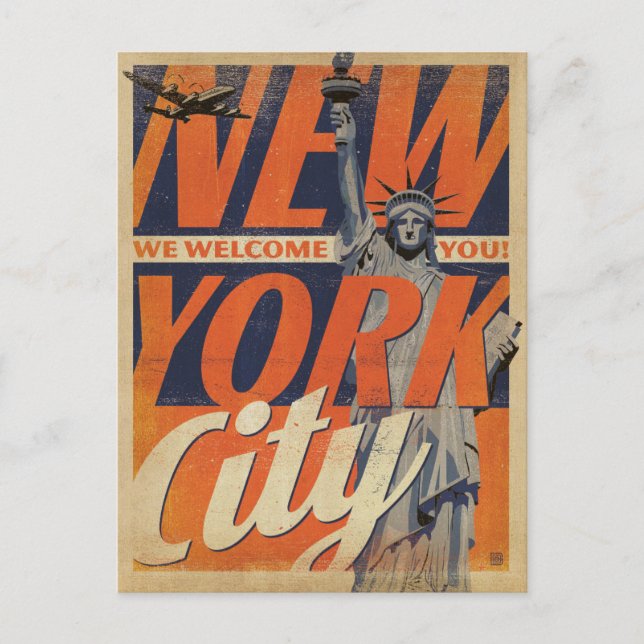 Postal De Anuncios Reserva la fecha | NYC - ¡Te Damos La Bienvenida! (Anverso)