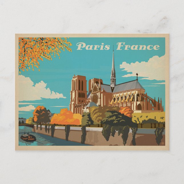 Postal De Anuncios Reserva la fecha | París, Francia (Anverso)