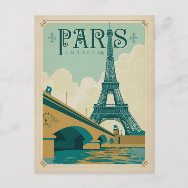 Postal De Anuncios Reserva la fecha | París Francia - Torre Eiffel (Anverso)
