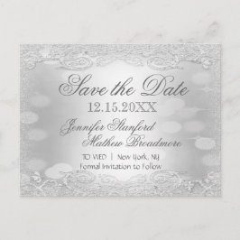 Postal De Anuncios Reserva la fecha | Plata elegante
