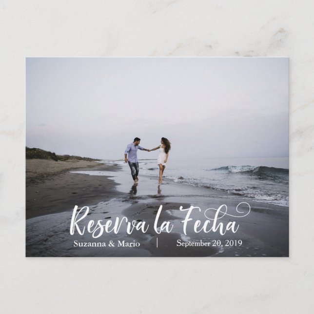 Postal De Anuncios Reserva la Fecha Save the Date Español Ohjas Annou (Anverso)