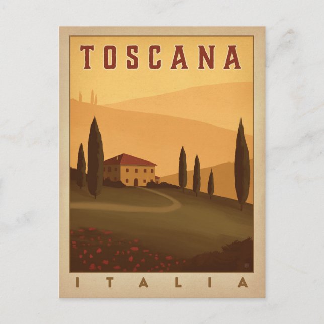 Postal De Anuncios Reserva la fecha | Toscana, Italia (Anverso)