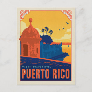 Postal De Anuncios Reserva la fecha Visitar el hermoso Puerto Rico