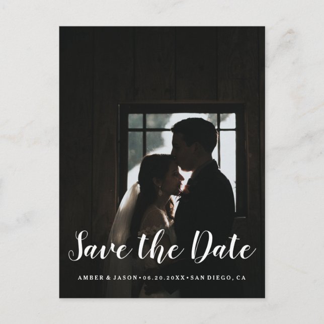 Postal De Anuncios Reserva moderna romántica de la fotografía de (Anverso)