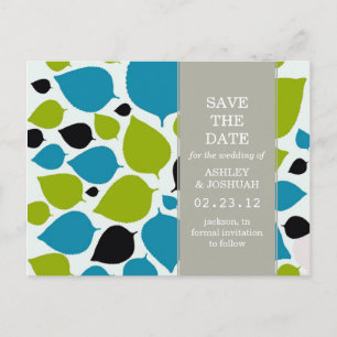 Postal De Anuncios Reserva moderna verde azulada y verde de la hoja