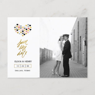 Postal De Anuncios Reserva puesta letras mano de los corazones el  