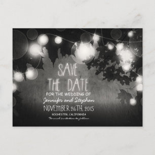 Postal De Anuncios reserva romántica del vintage de las luces de la