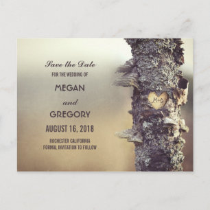 Postal De Anuncios reserva rústica del árbol viejo la fecha