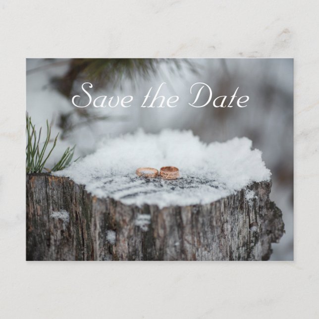 Postal De Anuncios Reservar la Fecha--Boda de Invierno (Anverso)