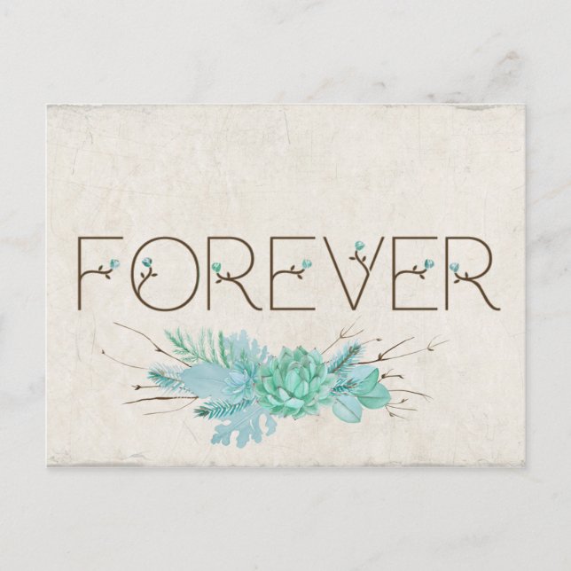 Postal De Anuncios Reservar la fecha para siempre para la boda (Anverso)