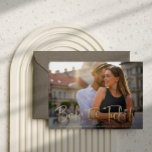 Postal De Anuncios Reserve la Faux Gold Wedding Save the Date<br><div class="desc">Esta sencilla y elegante foto permite guardar la tarjeta de fecha de su boda de destino con un moderno guión informal de oro falso que dice "Reserve los tickets". Más información se ajusta a la parte trasera, con un ilustracion negro de un mapa mundial para hacer que esto sea perfecto...</div>