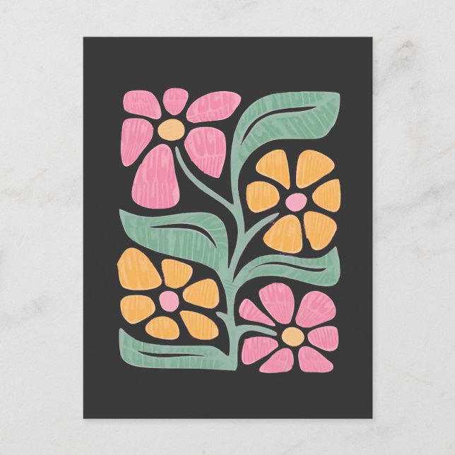 Postal De Anuncios RESIST Floral Anti Trump Protesta Política  (Anverso)