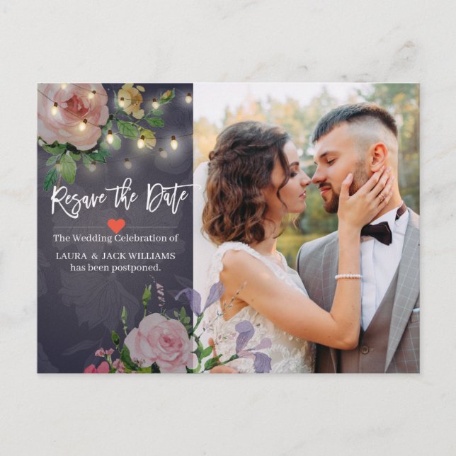 Postal De Anuncios Resolviendo la foto de postergación del Boda flora (Anverso)