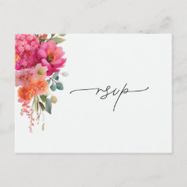 Postal De Anuncios Respuesta de RSVP Floral Acuarela