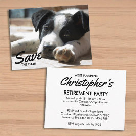 Postal De Anuncios Retirement Party Replaceable Photo Save The Date