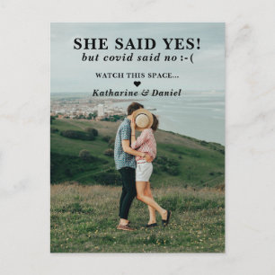 Postal De Anuncios Retraso de la boda de tipografía Guardar la fecha