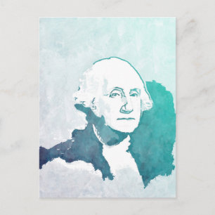 Postal De Anuncios Retrato de George Washington en estilo Pop Art