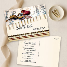 Postal De Anuncios Retro Romantic Music Themed Save the Date 
