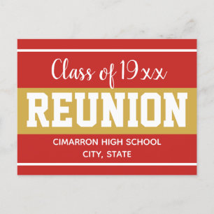 Postal De Anuncios Reunión de Clase Escolar Save the Date Rojo