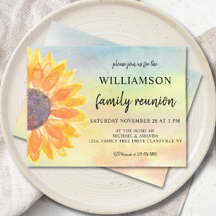 Postal De Anuncios Reunión de familia acuarela floral