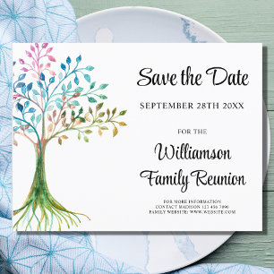 Postal De Anuncios Reunión de familia de árboles de familia Guardar f