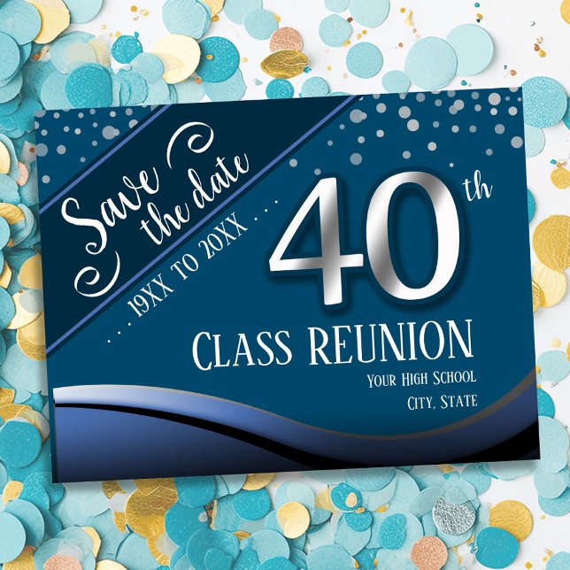 Postal De Anuncios Reunión de la 40ª Promoción Elegante Azul (Subido por el creador)