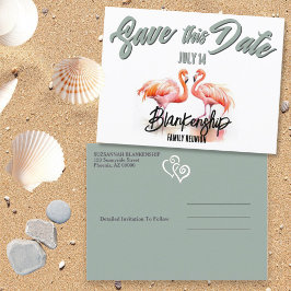 Postal De Anuncios Reunión de la familia Tropical Flamingos salva la 