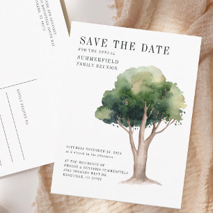 Postal De Anuncios Reunión Familiar Árbol Genealógico Guardar la Fech