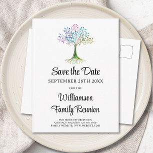Postal De Anuncios Reunión Familiar Árbol Genealógico Save The Date