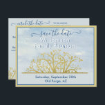 Postal De Anuncios Reunión familiar salva el árbol de genealogía de f<br><div class="desc">Encantadora tarjeta de árbol de personalización que anuncia la Reunión familiar con esta postal Guardar la fecha. Información en la parte posterior para incluir el sitio web de reunión y el código QR del sitio web, si lo desea. Cualquier petición especial o pregunta de diseño, sólo tiene que enviar un...</div>