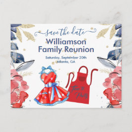 Postal De Anuncios Reunión Familiar Salva la Fecha BBQ Código QR Colo
