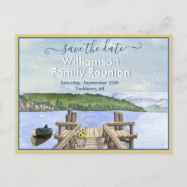 Postal De Anuncios Reunión Familiar Salva la Fecha Código QR Muelle d