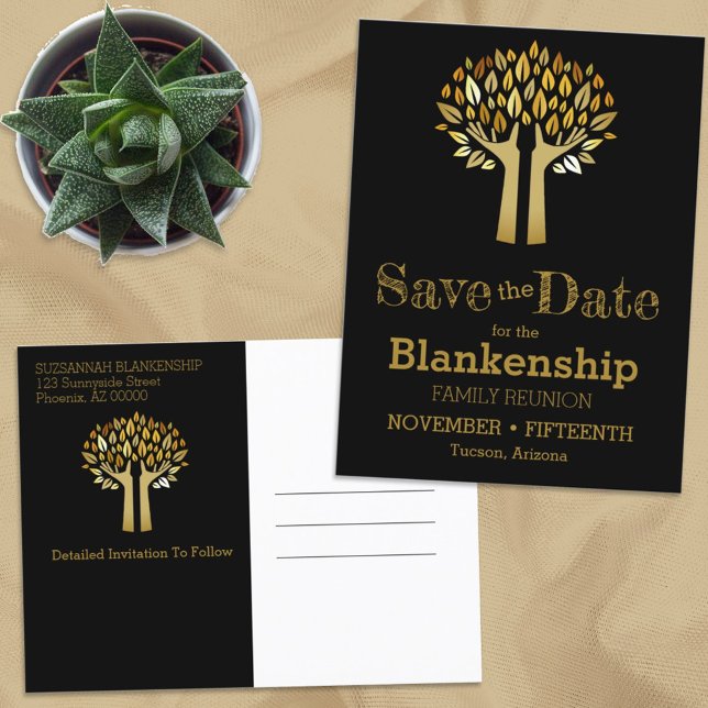 Postal De Anuncios Reunión Familiar Salva La Fecha Manda Arriba Hojas (Subido por el creador)