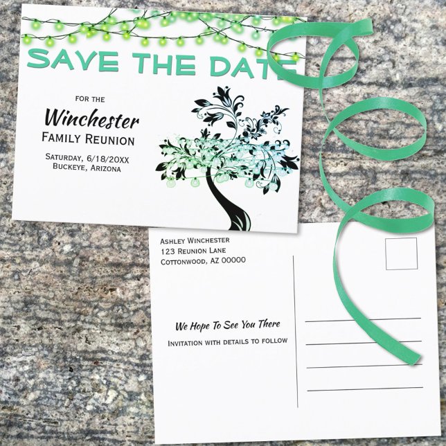 Postal De Anuncios Reunión Familiar Salvar El Árbol De Luces Verdes D (Subido por el creador)