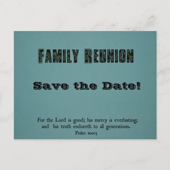Postal De Anuncios Reunión familiar: ¡Salven la fecha! (Anverso)