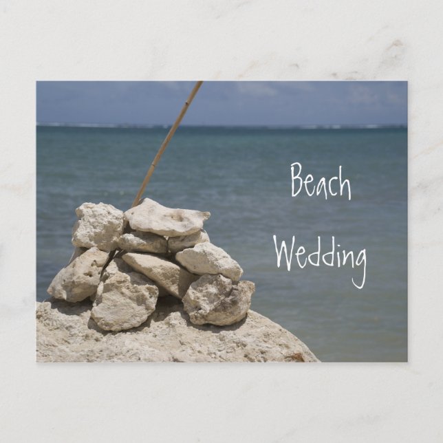 Postal De Anuncios Rocas en la boda de playa Salven la fecha (Anverso)
