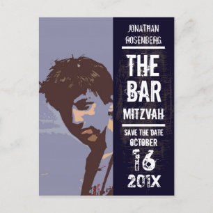 Postal De Anuncios Rock Band Bar Mitzvah Salva la fecha