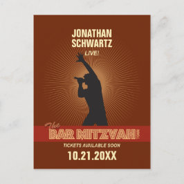 Postal De Anuncios Rock Star Bar Mitzvah salva la fecha en Brown