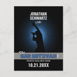 Postal De Anuncios Rock Star Bar Mitzvah Salva la plata negra
