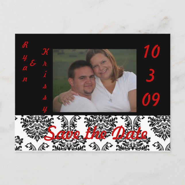 Postal De Anuncios Rojo, Negro y Blanco (Anverso)
