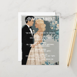 Postal De Anuncios Romance eterno: Novia acuarela y Groom