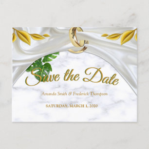 Postal De Anuncios Romántica boda tropical salva la fecha