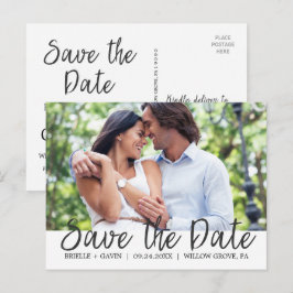 Postal De Anuncios Romántica caligrafía de cuento de hadas salva la f