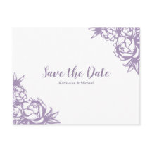 Románticas Peonías Lavanda Boda Save the Date