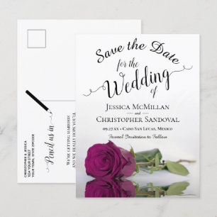 Postal De Anuncios Romántico matrimonio de Rosas de Berry Magenta sal