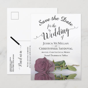 Postal De Anuncios Romántico matrimonio de Rosas Dusty Mauve salva la