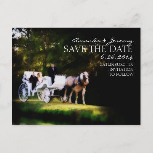 Postal De Anuncios Romántico transporte de caballos salva la fecha